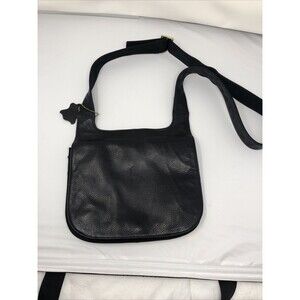 Giani Bernini Purse Vintage Leather Black Adjustable Strap Shoulder Bag